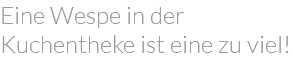 Eine Wespe in der  Kuchentheke ist eine zu viel!