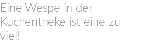 Eine Wespe in der  Kuchentheke ist eine zu viel!